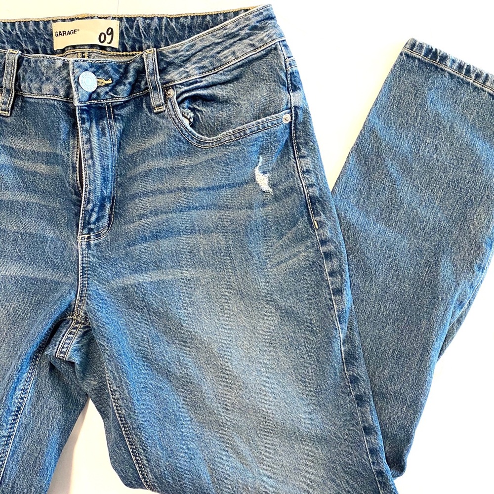 GARAGE 09 High Waisted Cropped Distressed Jeans - Picture 2 of 10
